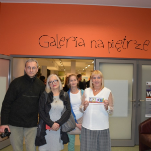 Od lewej: Zbigniew Gałan, Elżbieta Buganik, Irena Maciuszek, Barbara Deberna - artyści z Gromadki